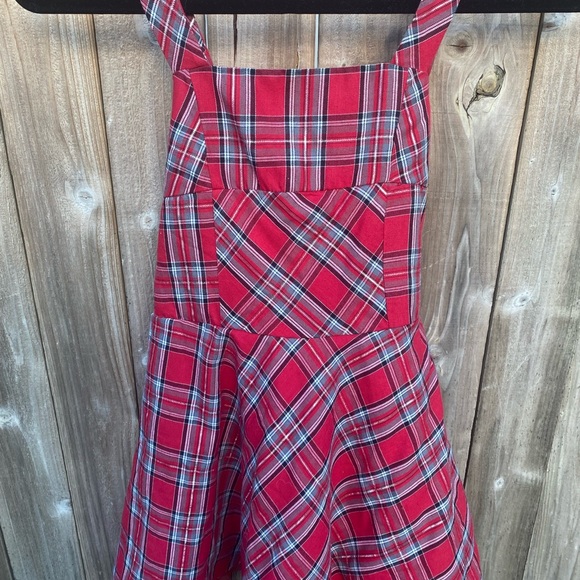 Christmas Plaid Dress with Red Net Slip - Picture 3 of 9